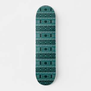 Aquamarines Aztekenmuster Skateboard