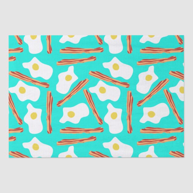Aquamarines Bacon und Eier Seidenpapier (Vorderseite)
