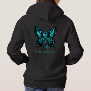 Aquamarines Band, das ich überlebe! Schmetterling Hoodie