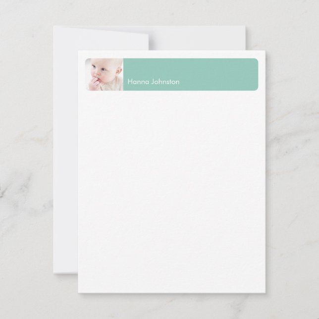 Aquamarines Band Foto modern Danke Flachbildschirm Einladung (Vorderseite)