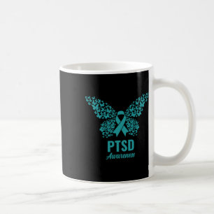 Aquamarines Band mit Schmetterlingen - Ptsd-Bewuss Kaffeetasse