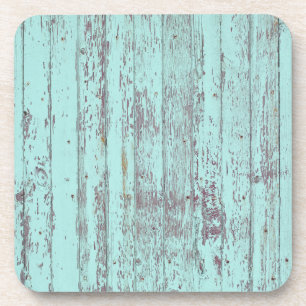 Aquamarines beängstigendes rustikales Holz Getränkeuntersetzer