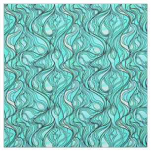 Aquamarines beflecktes Glas abstrakt Stoff