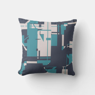 Aquamarines Beige geometrisches Abstract Design Kissen