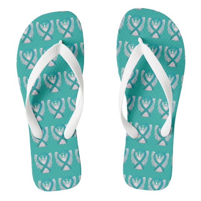 Aquamarines Bewusstsein Band Engel Custom Flip Flo Flip Flops (Fußbett)