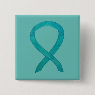 Aquamarines Bewusstsein Ribbon Custom Art Laptop P Button