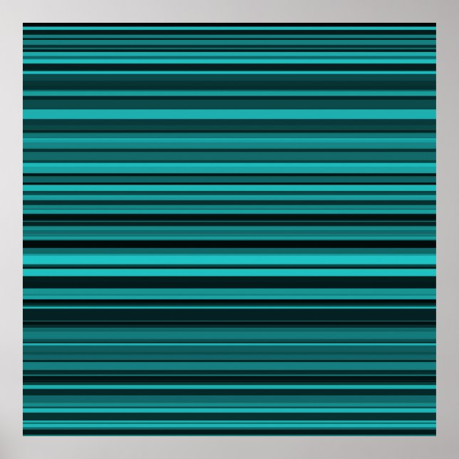 Aquamarines Black Stripes Poster (Vorne)