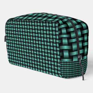 Aquamarines Black Weave Muster Toilettenbeutel Waschbeutel