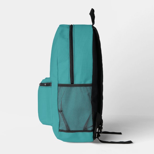 Aquamarines Blau Bedruckter Rucksack (Rechts)
