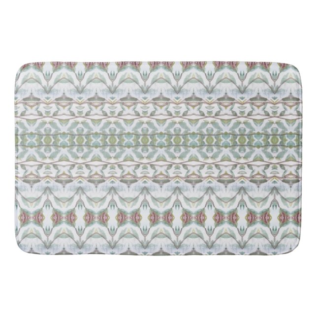 Aquamarines Blau Gemustert Badematte (Vorderseite)