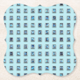 Aquamarines Blau und Golden Gem Modernes Untersetzer