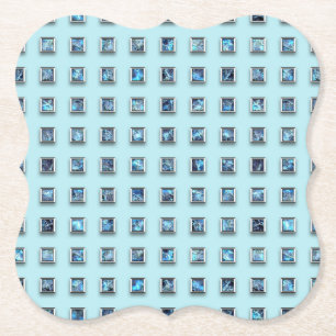 Aquamarines Blau und Golden Gem Modernes Untersetzer