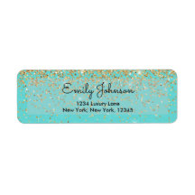 Aquamarines Blau und Imitat Glitzer Sparkle-Adress