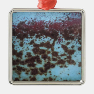 Aquamarines Blau und Lila rostfreier Hintergrund Silbernes Ornament