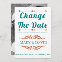 Aquamarines Blau und Rost Ändern Datum Ankündigung