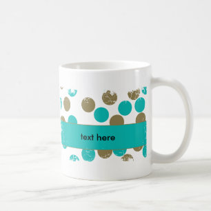 Aquamarines Blau und Tan Punkte an den Grenzen ges Tasse