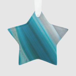Aquamarines Blaubandmuster Ornament