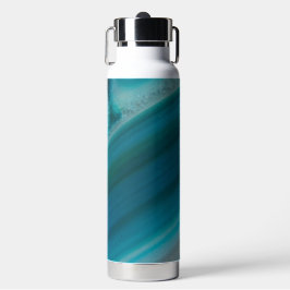 Aquamarines Blaubandmuster Trinkflasche