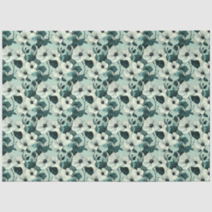 Aquamarines blaues Blumenmuster-Gewebepapier Seidenpapier