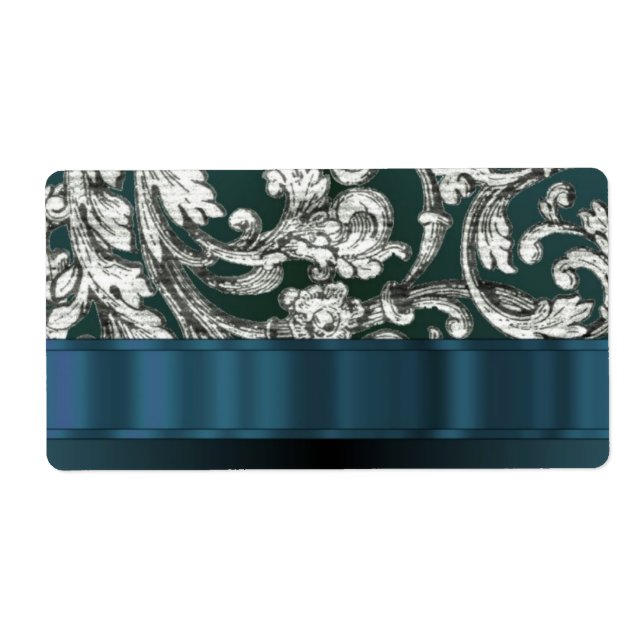 Aquamarines blaues Damastmuster (Vorne)