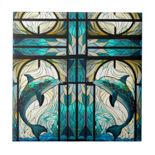 Aquamarines Blaues Dolphin-Imitat Mosaikglas Fliese