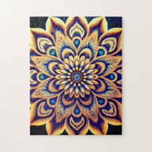 Aquamarines blaues goldblütenfarbenes Mandala