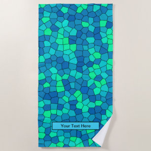 Aquamarines blaues, grün-zyanfarbenes Glasmuster Strandtuch