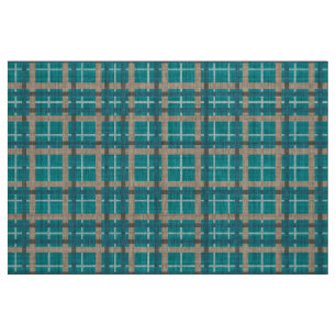 Aquamarines Blaues grünes Taupe-Brauner Tartan-Qu Stoff