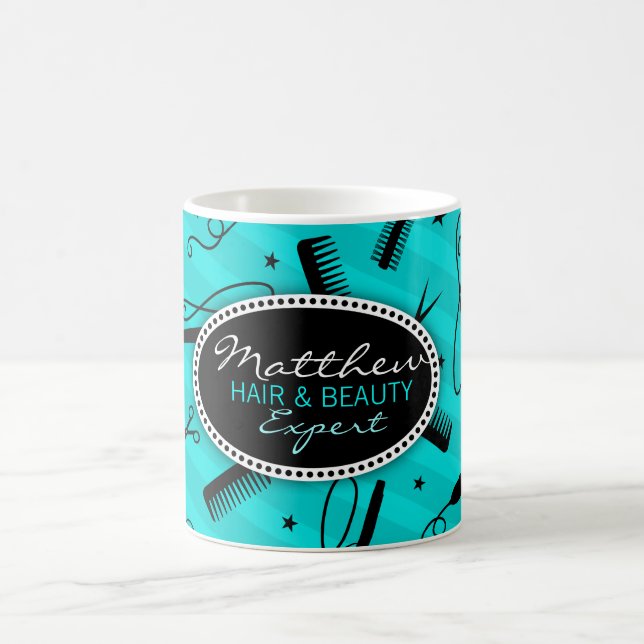 Aquamarines blaues Haar u. Schönheit Tasse (Mittel)