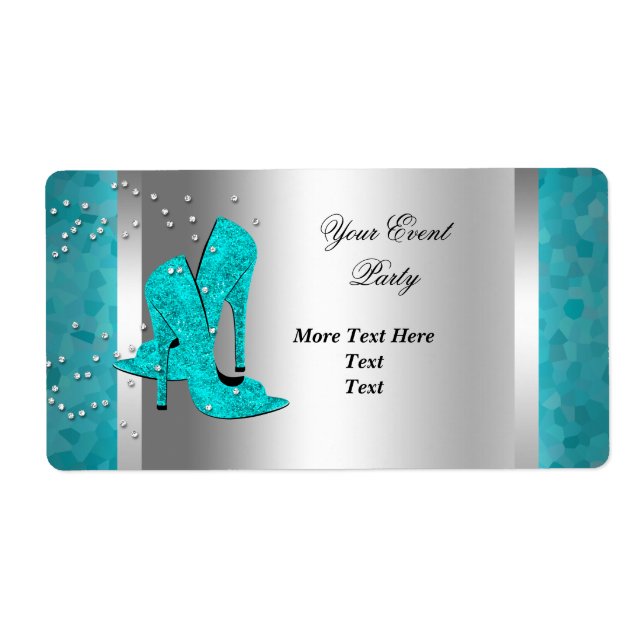 Aquamarines blaues High Heel Shoes Silver Event (Vorne)