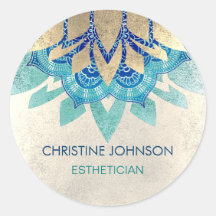 aquamarines blaues Imitat-Lotus-Logo