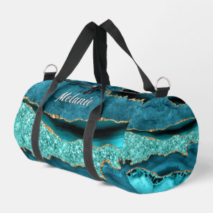 Aquamarines blaues Marmor Türkis mit Individuelle Duffle Bag