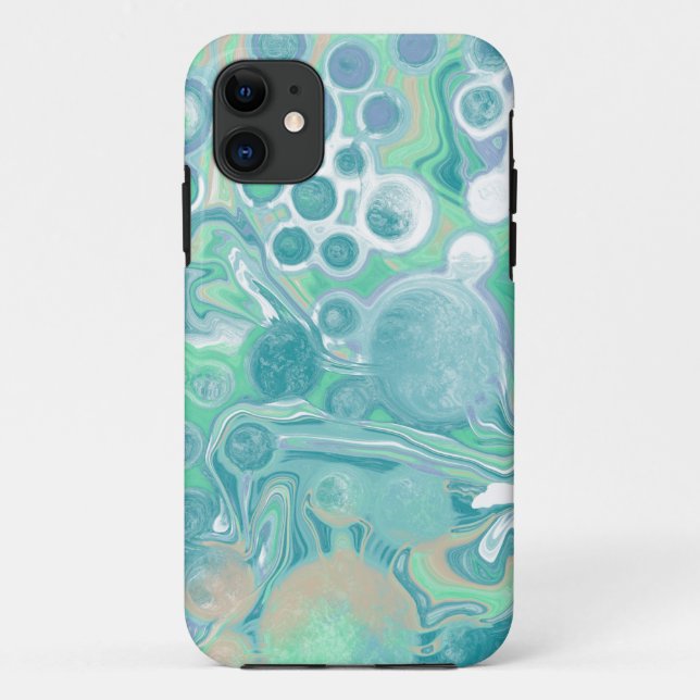 Aquamarines blaues Marmorwasser Kunst Case-Mate iPhone Hülle (Rückseite)