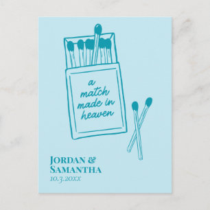 Aquamarines blaues Match Save the Date im Himmel Postkarte