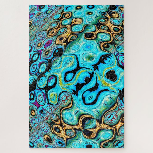 Aquamarines blaues Puzzle (Vertikal)