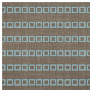 Aquamarines blaues Quadrat-Muster auf dunkelkaffel Stoff