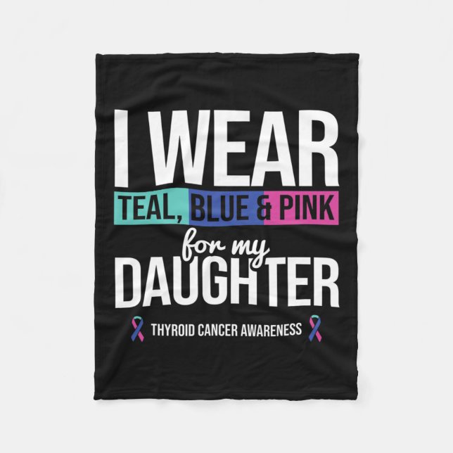 Aquamarines blaues Rosa für Schilddrüsenkrebs Fleecedecke (Vorderseite)