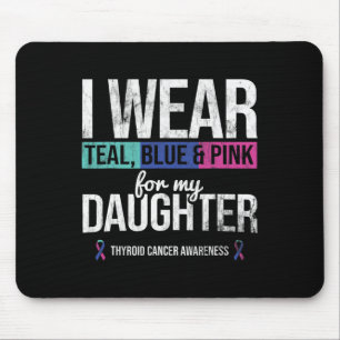 Aquamarines blaues Rosa für Schilddrüsenkrebs Mousepad