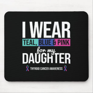 Aquamarines blaues Rosa für Schilddrüsenkrebs Mousepad