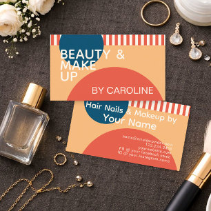 Aquamarines blaues Rost Orange Elfenbeinfarben Mus Visitenkarte