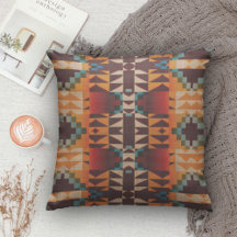 Aquamarines blaues Rotes Brown Orange Tribal Art M
