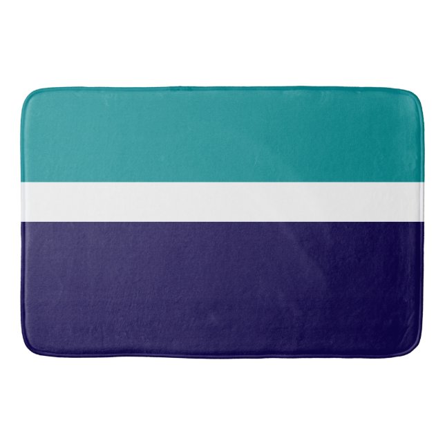 Aquamarines, blaues Schlichtes Farbblockdesign Badematte (Vorderseite)