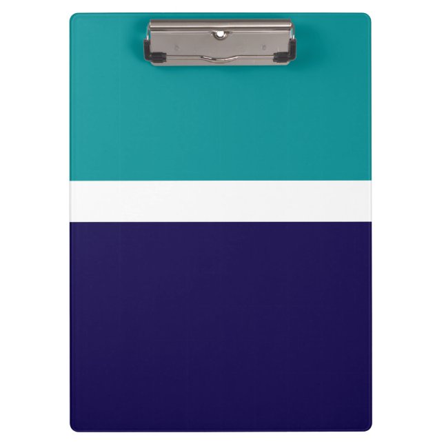 Aquamarines, blaues Schlichtes Farbblockdesign Klemmbrett (Vorderseite)