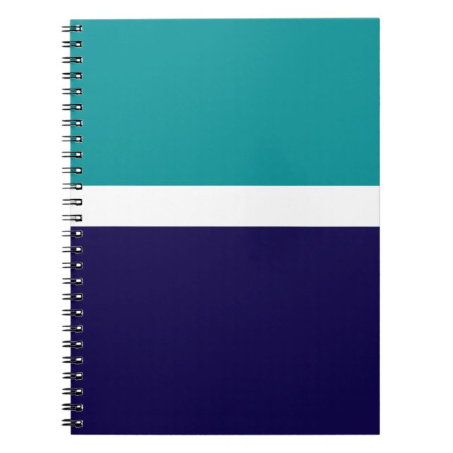 Aquamarines, blaues Schlichtes Farbblockdesign Notizblock (Vorderseite)