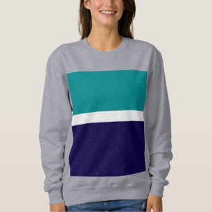 Aquamarines, blaues Schlichtes Farbblockdesign Sweatshirt