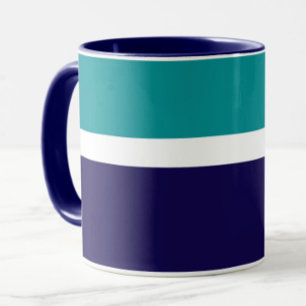 Aquamarines, blaues Schlichtes Farbblockdesign Tasse
