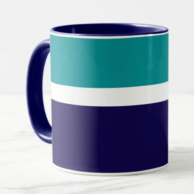 Aquamarines, blaues Schlichtes Farbblockdesign Tasse (Von Creator hochgeladen)