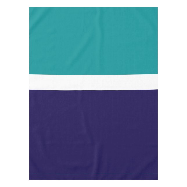 Aquamarines, blaues Schlichtes Farbblockdesign Tischdecke (Vorderseite)