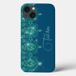 Aquamarines blaues Spitzen, elegantes Funkeln Case-Mate iPhone Hülle