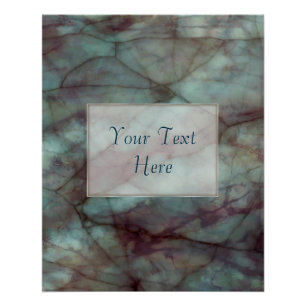 Aquamarines Blaues und Lila Fluoritmor Poster